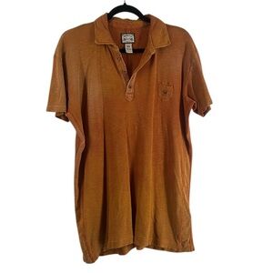 Diesel Co. Orange waffle knit polo distressed beach vacation Burnt orange sz xxl